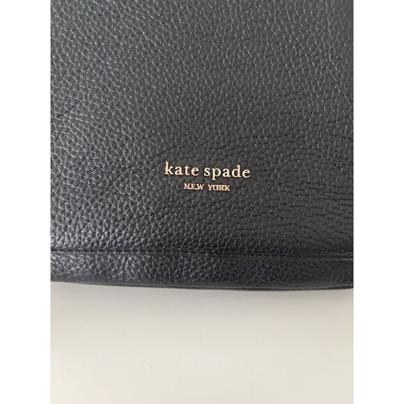 Kate Spade Roulette Messenger Black Leather Crossbody Bag Purse - Picture 3 of 16